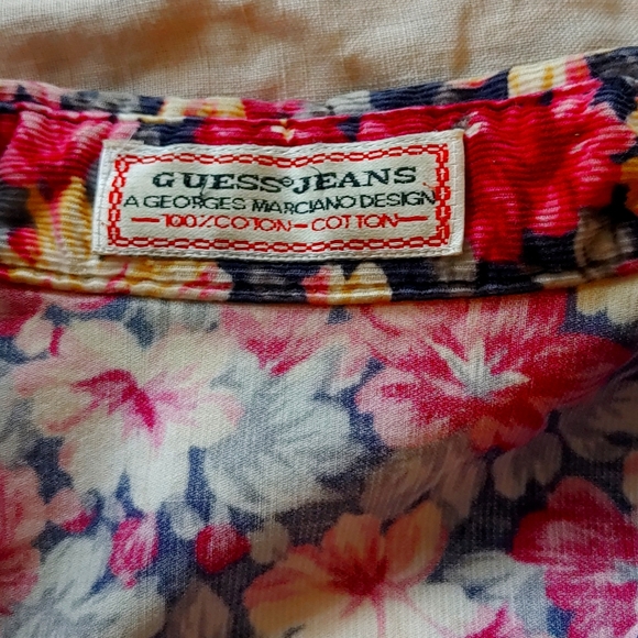 Vintage Guess Floral Corderoy Shirt - Picture 3 of 3